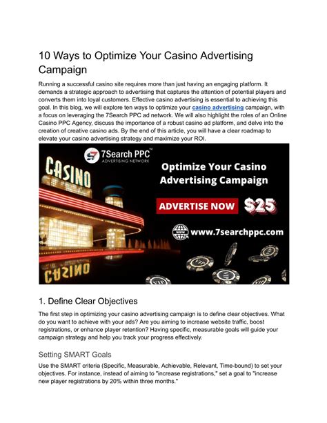 10 Ways to Optimize Your Casino Advertising Campaign.